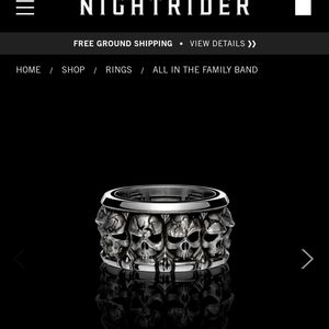 Night Rider All in the Family men's ring 12.5 SS